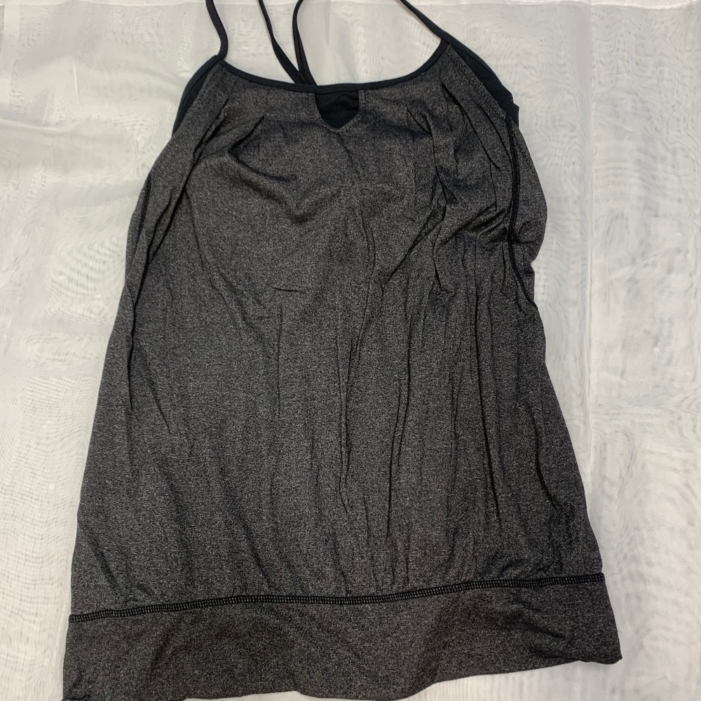 Lululemon Athletica Black/Grey tank built in bra